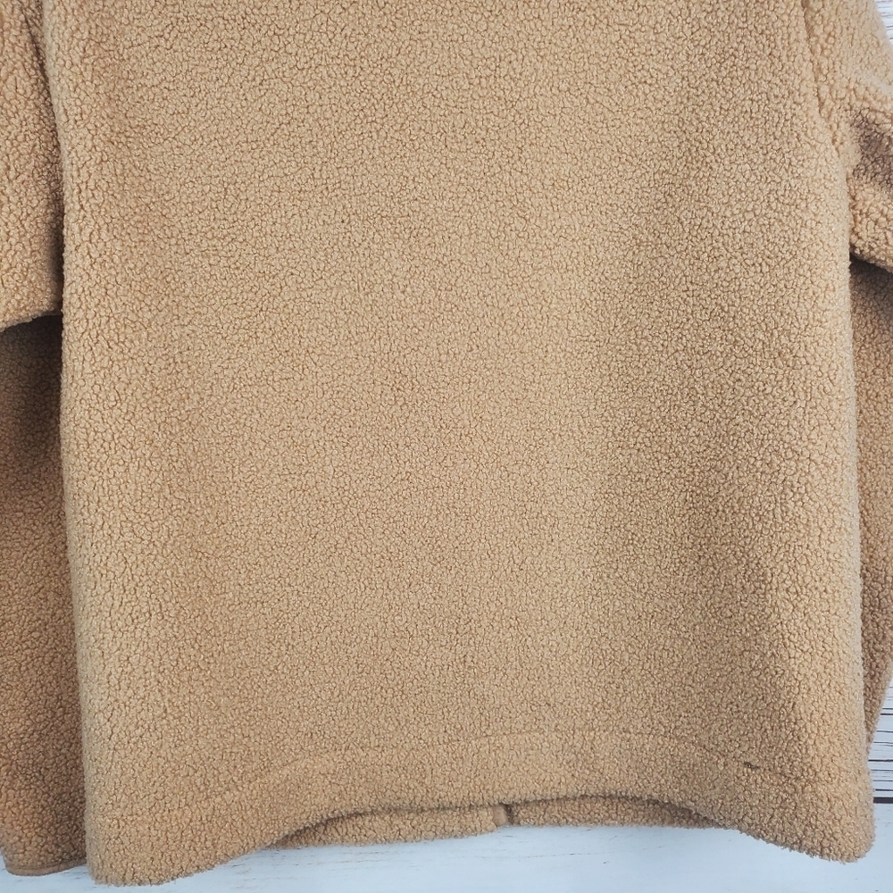 Joie Womens XS Tan Sherpa Snap Botton Fleece Lined Teddy Jacket - Picture 9 of 10